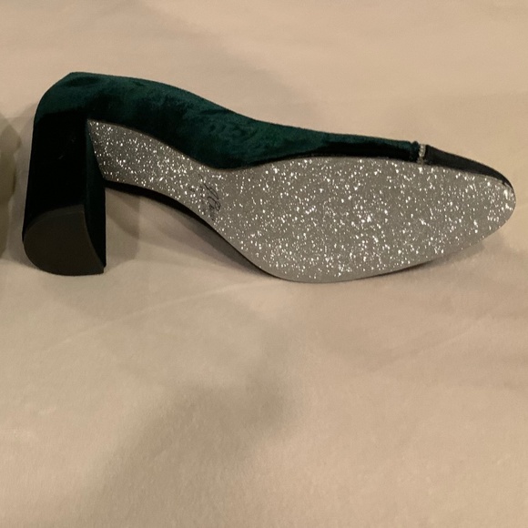 JCrew Green 9 Pump Velvet NWT Sparkle Holiday Party Festive Date - Picture 7 of 8